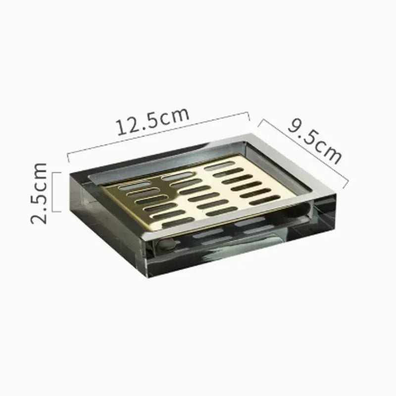 Light Luxury Crystal Glass Bathroom Accessories Set High End Shampoo Bottle Cotton Swab Jar Storage Tray Hotels Bathroom Decor