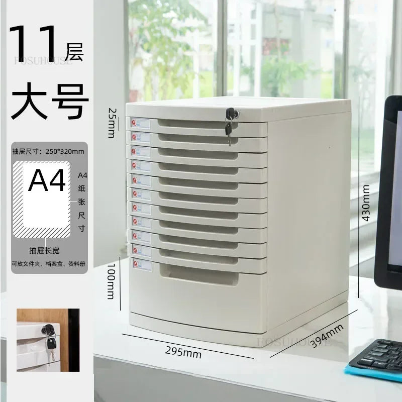 Desktop Lockable File Cabinet Office A4 Drawer Storage Cabinet Multi-layer Under-desk File Cabinet Office Small Storage Box ZZ