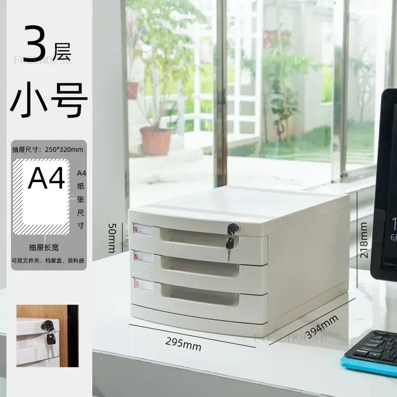 Desktop Lockable File Cabinet Office A4 Drawer Storage Cabinet Multi-layer Under-desk File Cabinet Office Small Storage Box ZZ