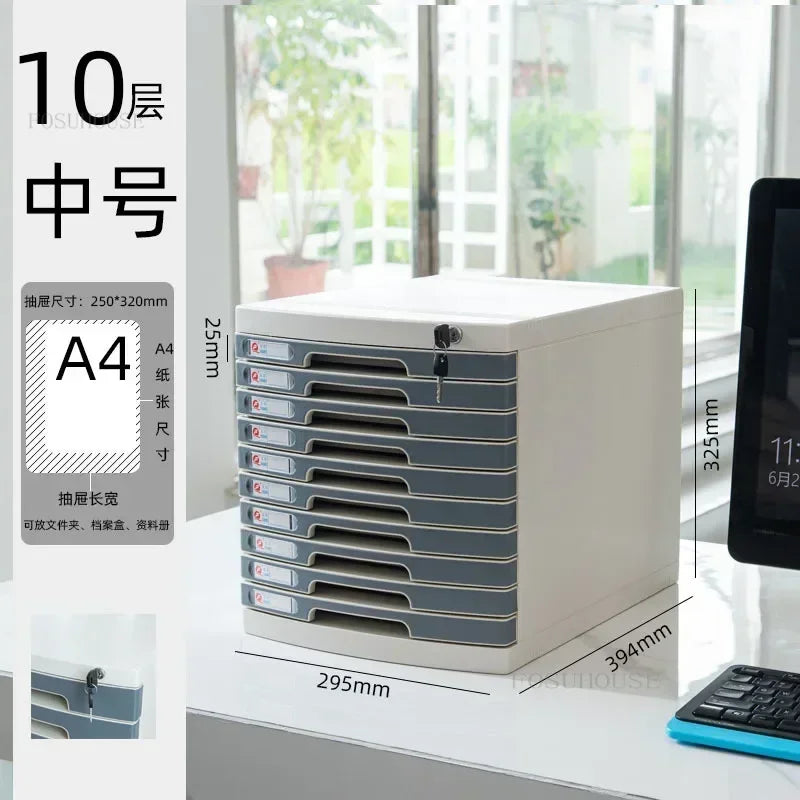 Desktop Lockable File Cabinet Office A4 Drawer Storage Cabinet Multi-layer Under-desk File Cabinet Office Small Storage Box ZZ