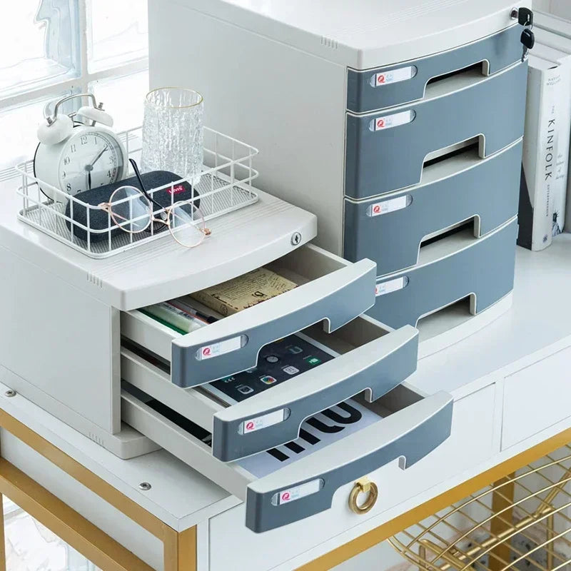 Desktop Lockable File Cabinet Office A4 Drawer Storage Cabinet Multi-layer Under-desk File Cabinet Office Small Storage Box ZZ