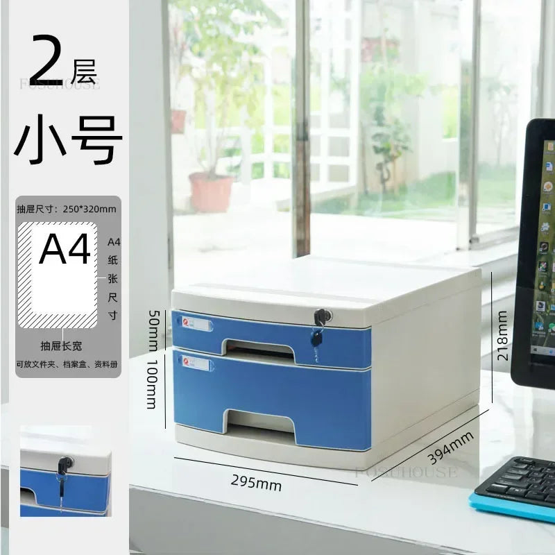 Desktop Lockable File Cabinet Office A4 Drawer Storage Cabinet Multi-layer Under-desk File Cabinet Office Small Storage Box ZZ