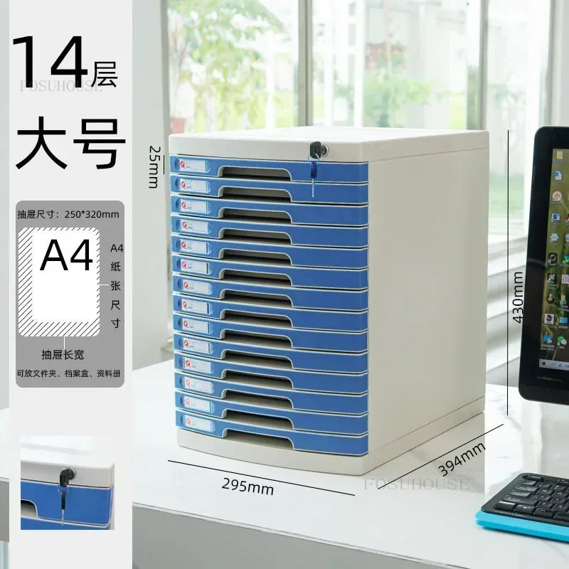 Desktop Lockable File Cabinet Office A4 Drawer Storage Cabinet Multi-layer Under-desk File Cabinet Office Small Storage Box ZZ