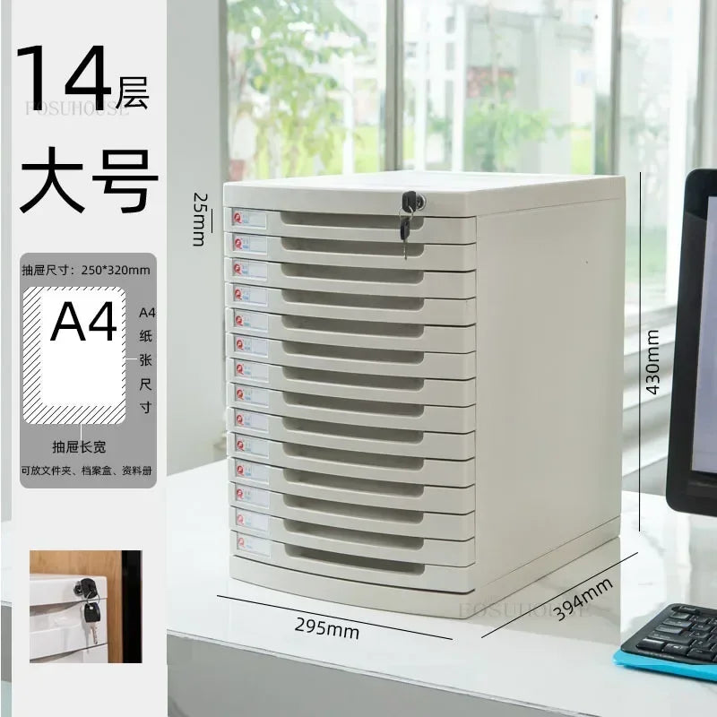 Desktop Lockable File Cabinet Office A4 Drawer Storage Cabinet Multi-layer Under-desk File Cabinet Office Small Storage Box ZZ