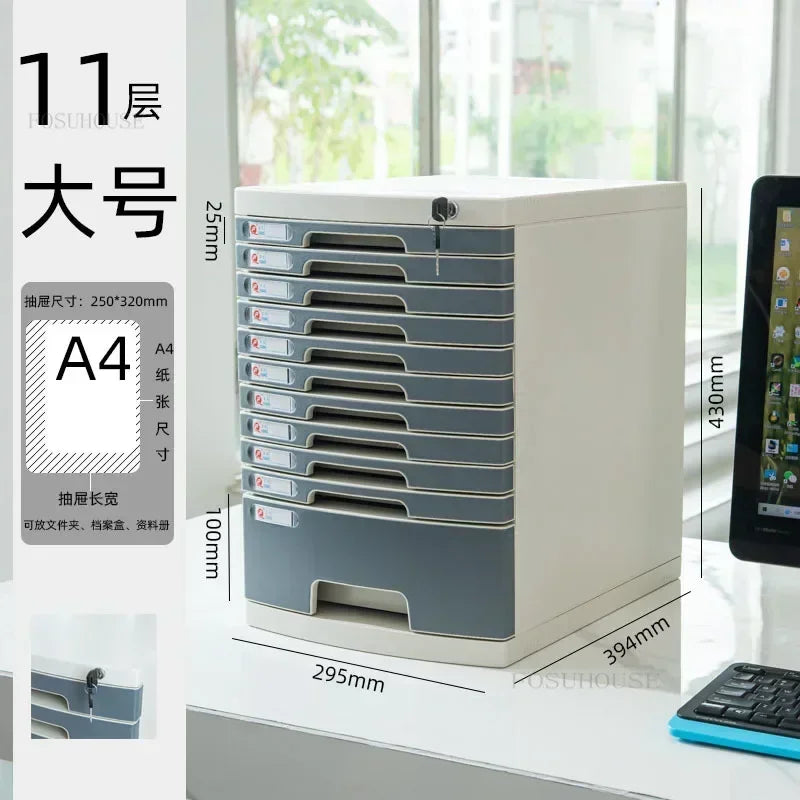 Desktop Lockable File Cabinet Office A4 Drawer Storage Cabinet Multi-layer Under-desk File Cabinet Office Small Storage Box ZZ