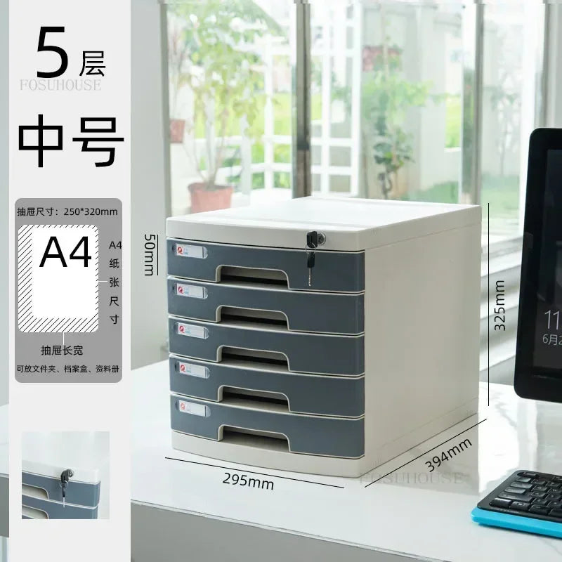 Desktop Lockable File Cabinet Office A4 Drawer Storage Cabinet Multi-layer Under-desk File Cabinet Office Small Storage Box ZZ