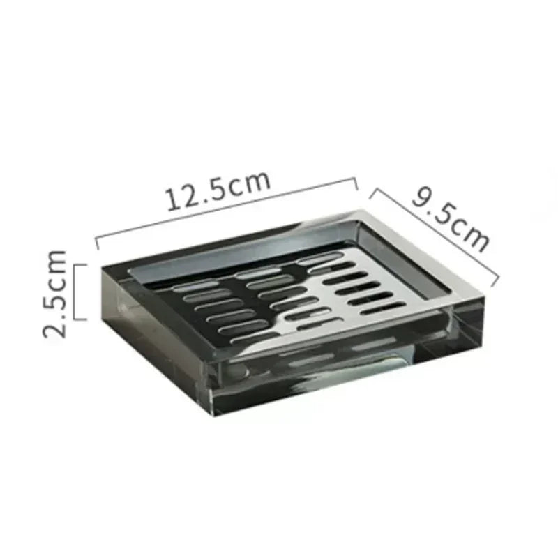 Light Luxury Crystal Glass Bathroom Accessories Set High End Shampoo Bottle Cotton Swab Jar Storage Tray Hotels Bathroom Decor