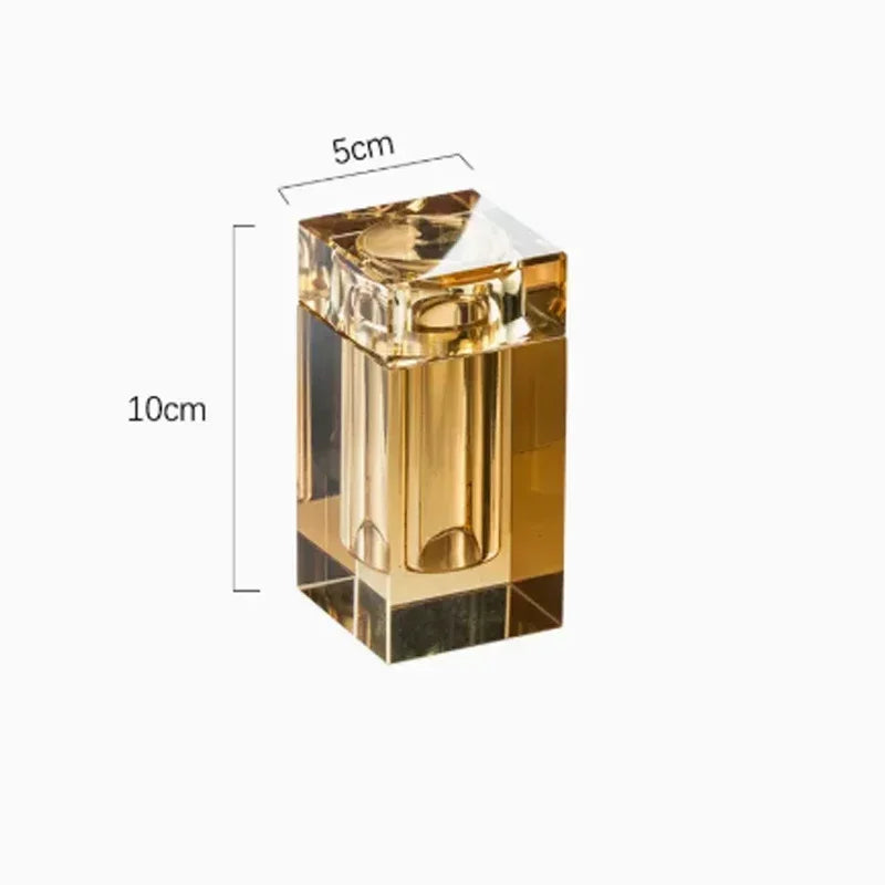 Light Luxury Crystal Glass Bathroom Accessories Set High End Shampoo Bottle Cotton Swab Jar Storage Tray Hotels Bathroom Decor