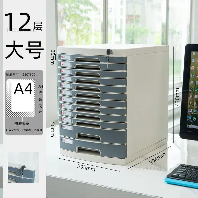 Desktop Lockable File Cabinet Office A4 Drawer Storage Cabinet Multi-layer Under-desk File Cabinet Office Small Storage Box ZZ