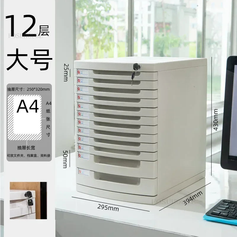 Desktop Lockable File Cabinet Office A4 Drawer Storage Cabinet Multi-layer Under-desk File Cabinet Office Small Storage Box ZZ