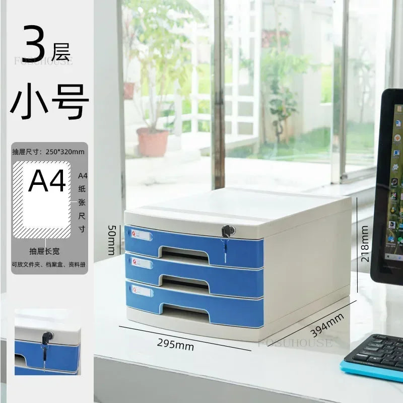 Desktop Lockable File Cabinet Office A4 Drawer Storage Cabinet Multi-layer Under-desk File Cabinet Office Small Storage Box ZZ