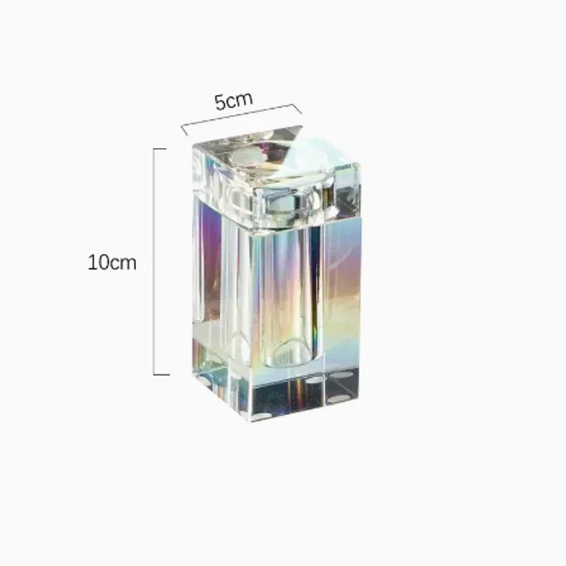 Light Luxury Crystal Glass Bathroom Accessories Set High End Shampoo Bottle Cotton Swab Jar Storage Tray Hotels Bathroom Decor