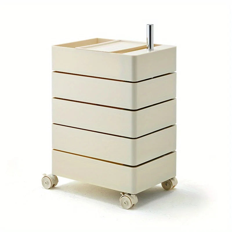 Rotating Storage Cabinet Movable Bedside Table Side Cabinet Cosmetic Storage Cabinet Bedroom Living Room Furniture  Nightstand