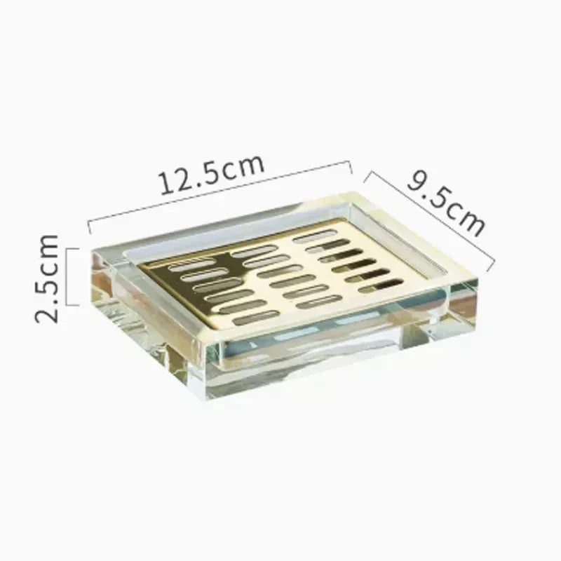 Light Luxury Crystal Glass Bathroom Accessories Set High End Shampoo Bottle Cotton Swab Jar Storage Tray Hotels Bathroom Decor