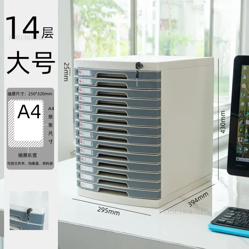 Desktop Lockable File Cabinet Office A4 Drawer Storage Cabinet Multi-layer Under-desk File Cabinet Office Small Storage Box ZZ