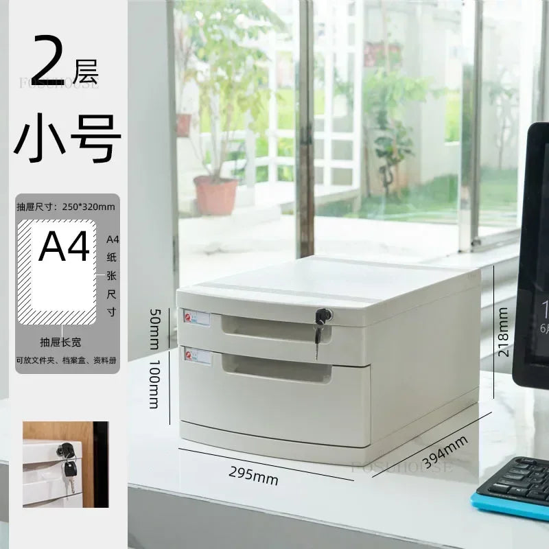 Desktop Lockable File Cabinet Office A4 Drawer Storage Cabinet Multi-layer Under-desk File Cabinet Office Small Storage Box ZZ