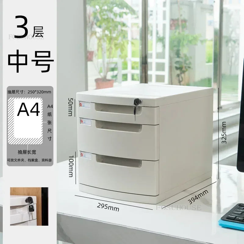 Desktop Lockable File Cabinet Office A4 Drawer Storage Cabinet Multi-layer Under-desk File Cabinet Office Small Storage Box ZZ