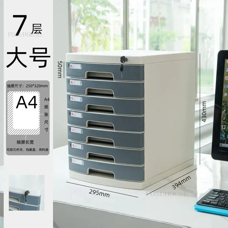 Desktop Lockable File Cabinet Office A4 Drawer Storage Cabinet Multi-layer Under-desk File Cabinet Office Small Storage Box ZZ