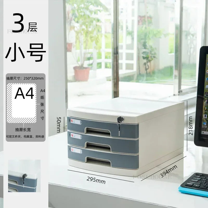 Desktop Lockable File Cabinet Office A4 Drawer Storage Cabinet Multi-layer Under-desk File Cabinet Office Small Storage Box ZZ