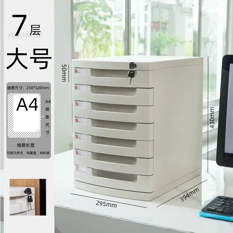 Desktop Lockable File Cabinet Office A4 Drawer Storage Cabinet Multi-layer Under-desk File Cabinet Office Small Storage Box ZZ